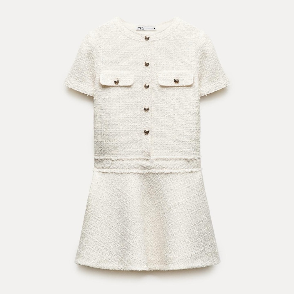 ZARA Structured Tweed Dress